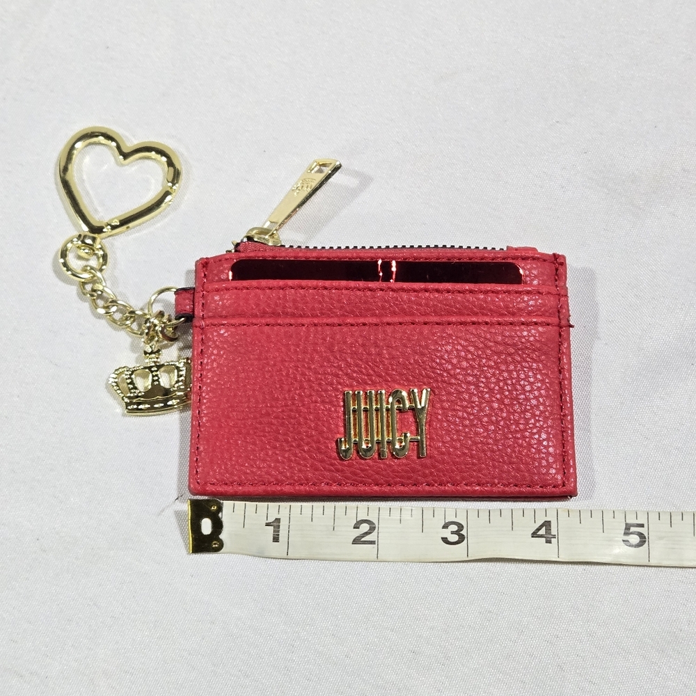 Juicy Couture Red Card Holder Wallet with Gold Charm